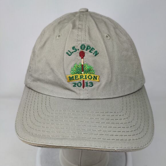 US Open 2013 Merion Slideback Hat Tan One Size Embroidered USGA Member - Picture 2 of 7